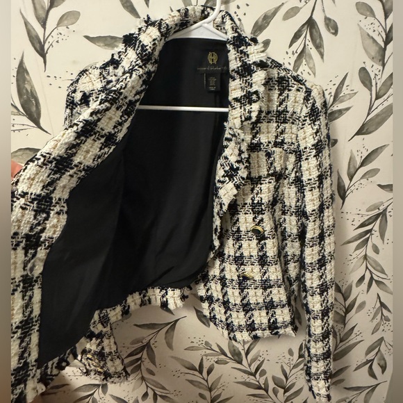 House of Harlow 1960 Houndstooth Wool-blend Tweed Blazer - Picture 4 of 9